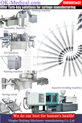 Máquina de fabricación de jeringas desechables de alta velocidad 30-45pcs/min Dimensión 3000*1200*1800mm Voltagem 220V/380V